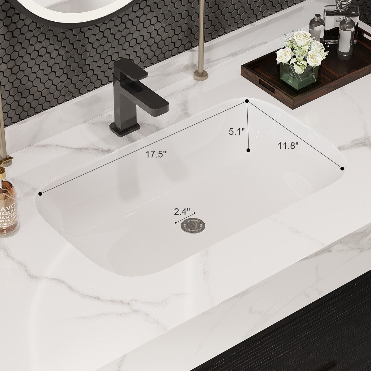39.4 '' Floating Bathroom Vanity with Ceramic sink,Wall Hung Vanity 2 Soft Close Drawer and white slate top - 39'4 x 18'9