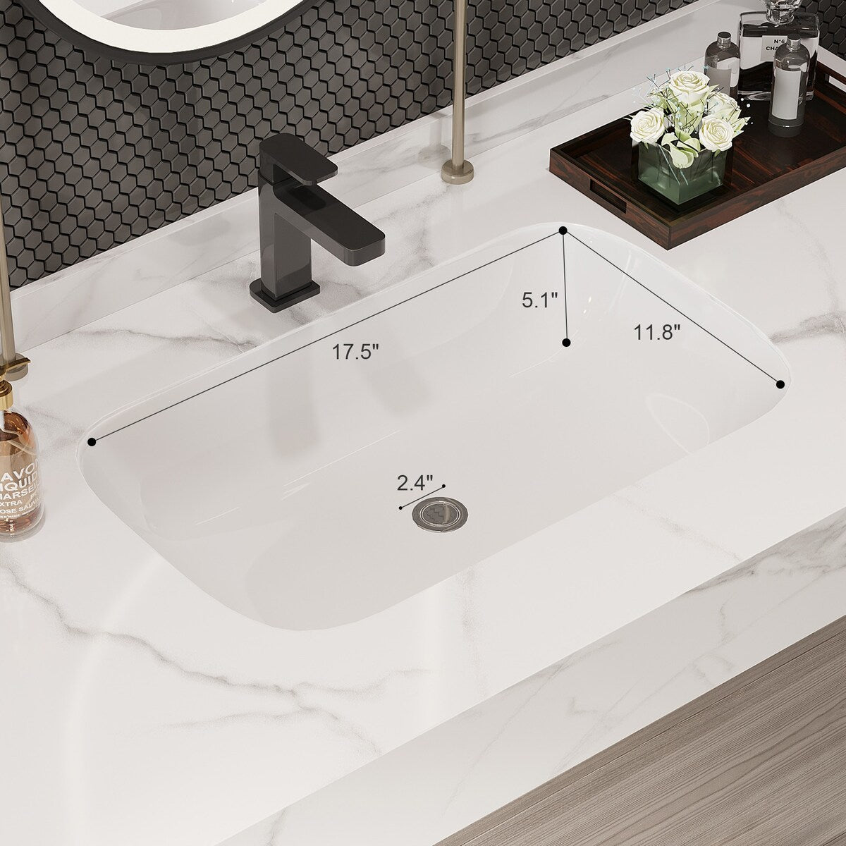 39.4 '' Floating Bathroom Vanity with Ceramic sink,Wall Hung Vanity 2 Soft Close Drawer and white slate top - 39'4 x 18'9