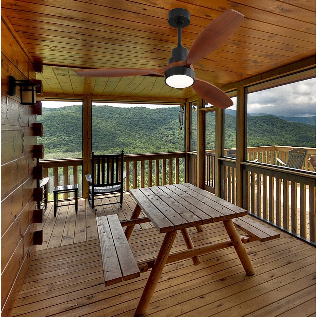 48 and 52 Integrated LED Ceiling Fan with Light and Remote, Reversible DC Motor