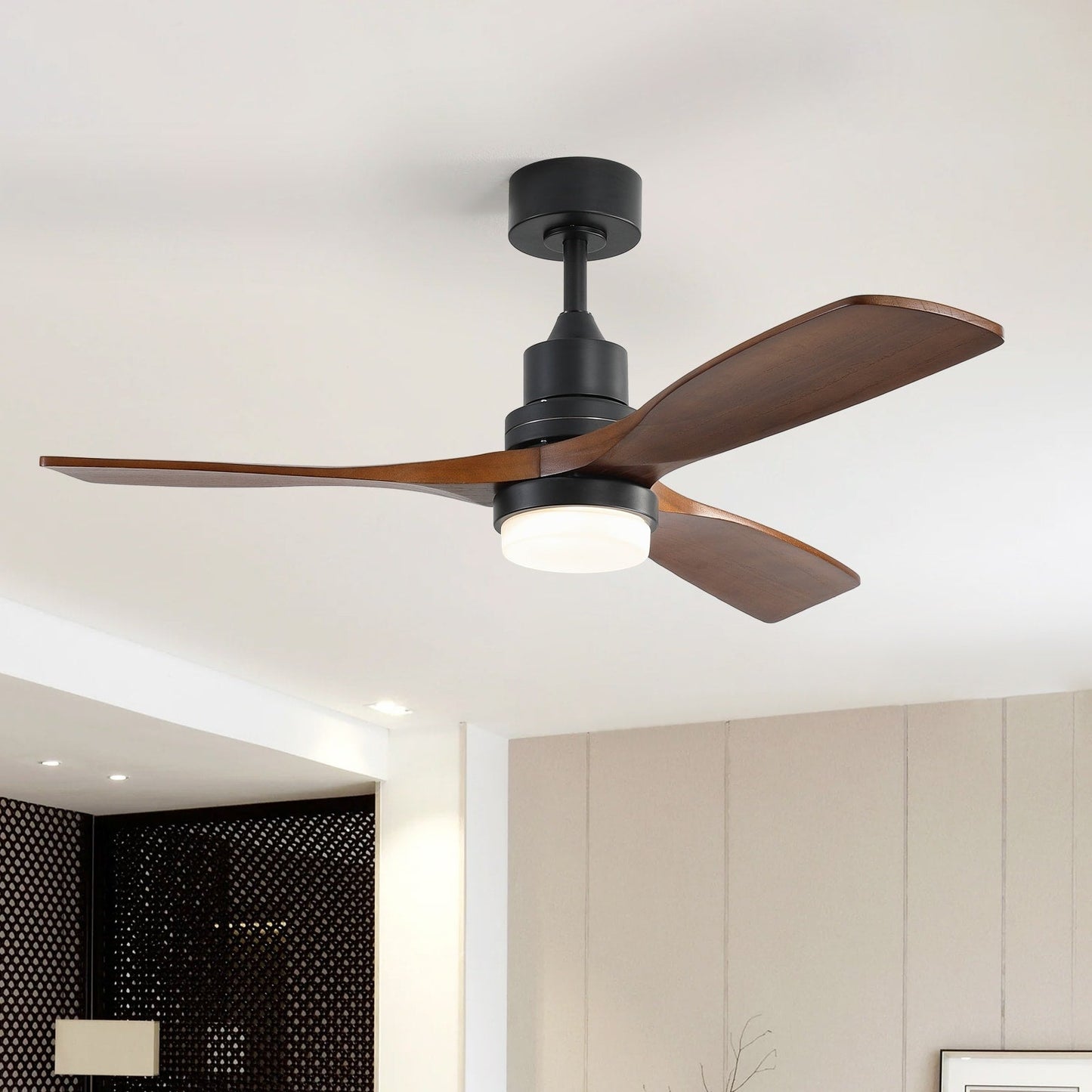 48 and 52 Integrated LED Ceiling Fan with Light and Remote, Reversible DC Motor