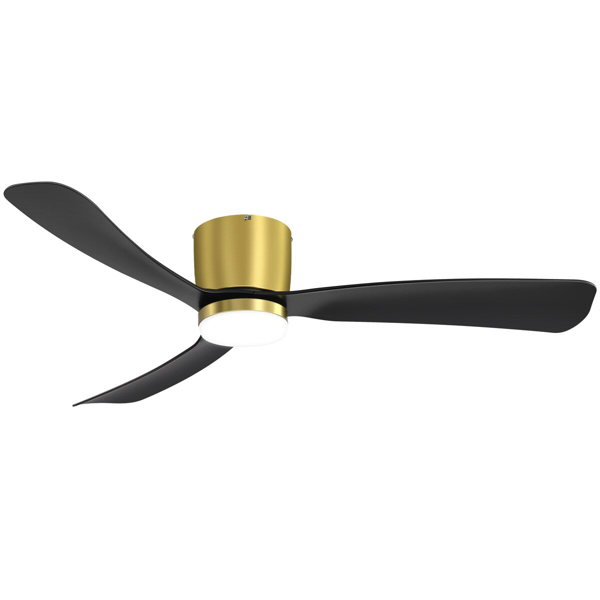 52 Inch Black/White Flush Mount LED Ceiling Fan with Lights Remote(3-Blade)