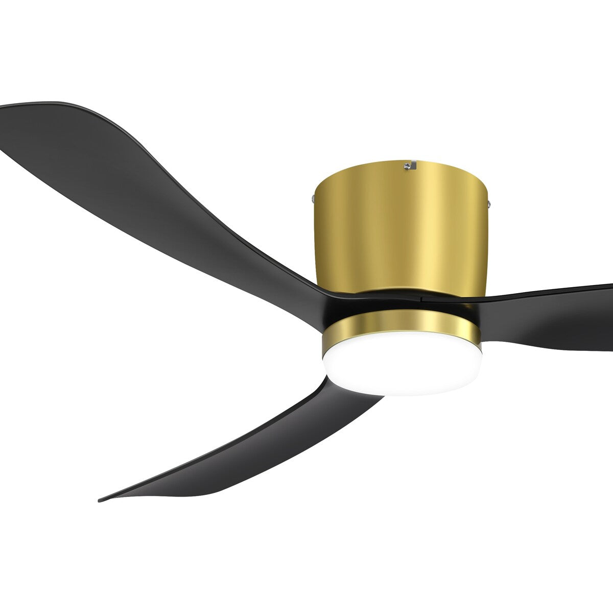 52 Inch Black/White Flush Mount LED Ceiling Fan with Lights Remote(3-Blade)