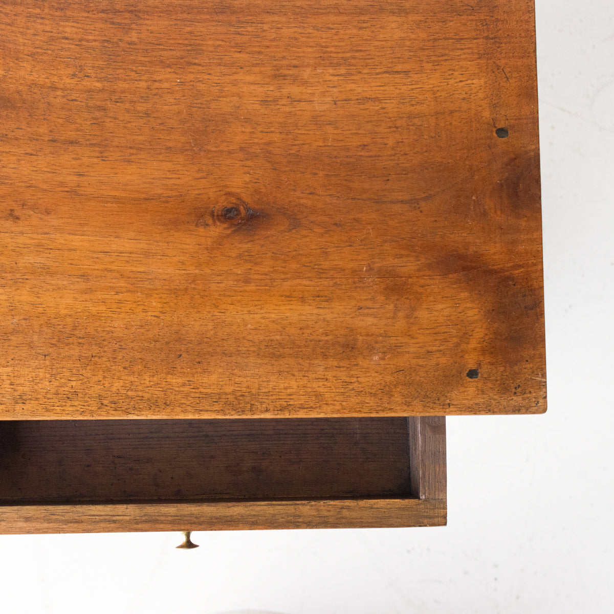 Vintage Bedside Table With Book-Matched Face