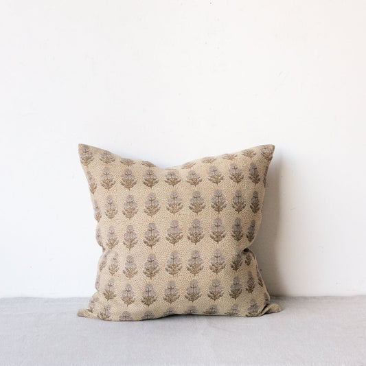 Block Print Pillow Cover | Poppy Mustard