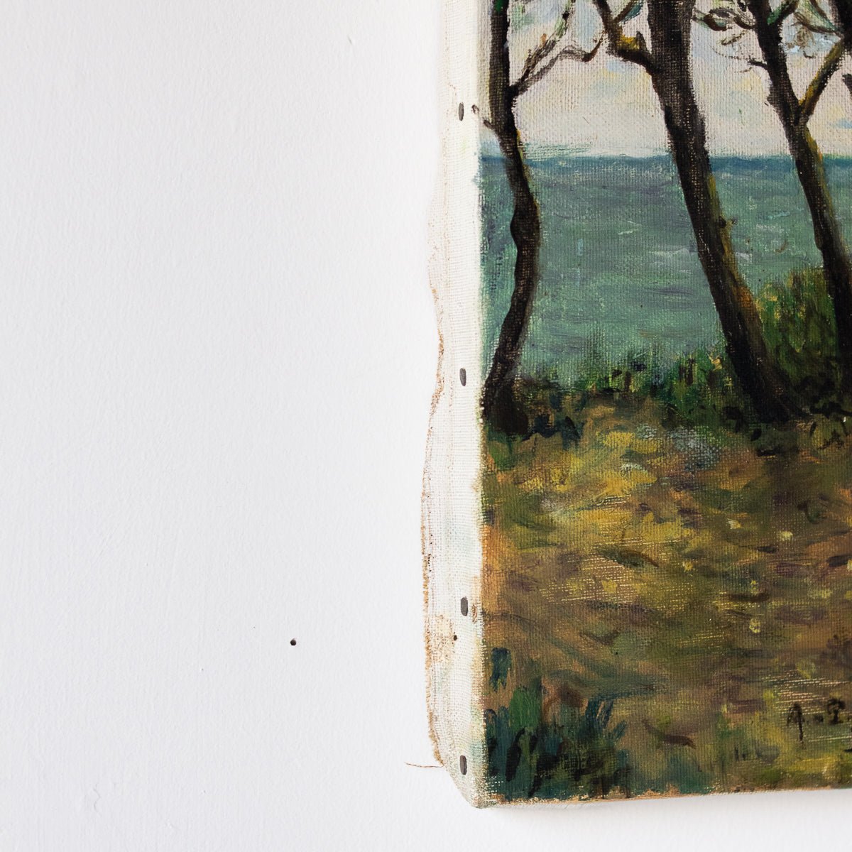 Seascape With Leafy Trees Oil Painting