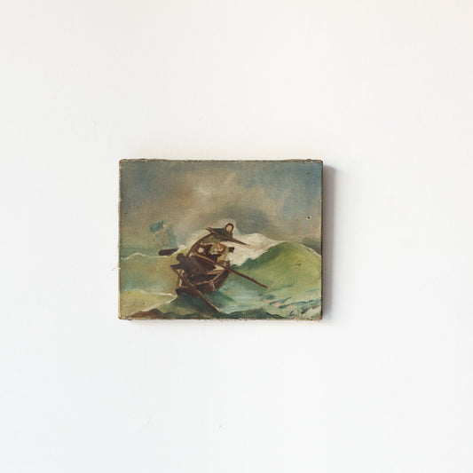 Seascape With Small Boat Oil Painting