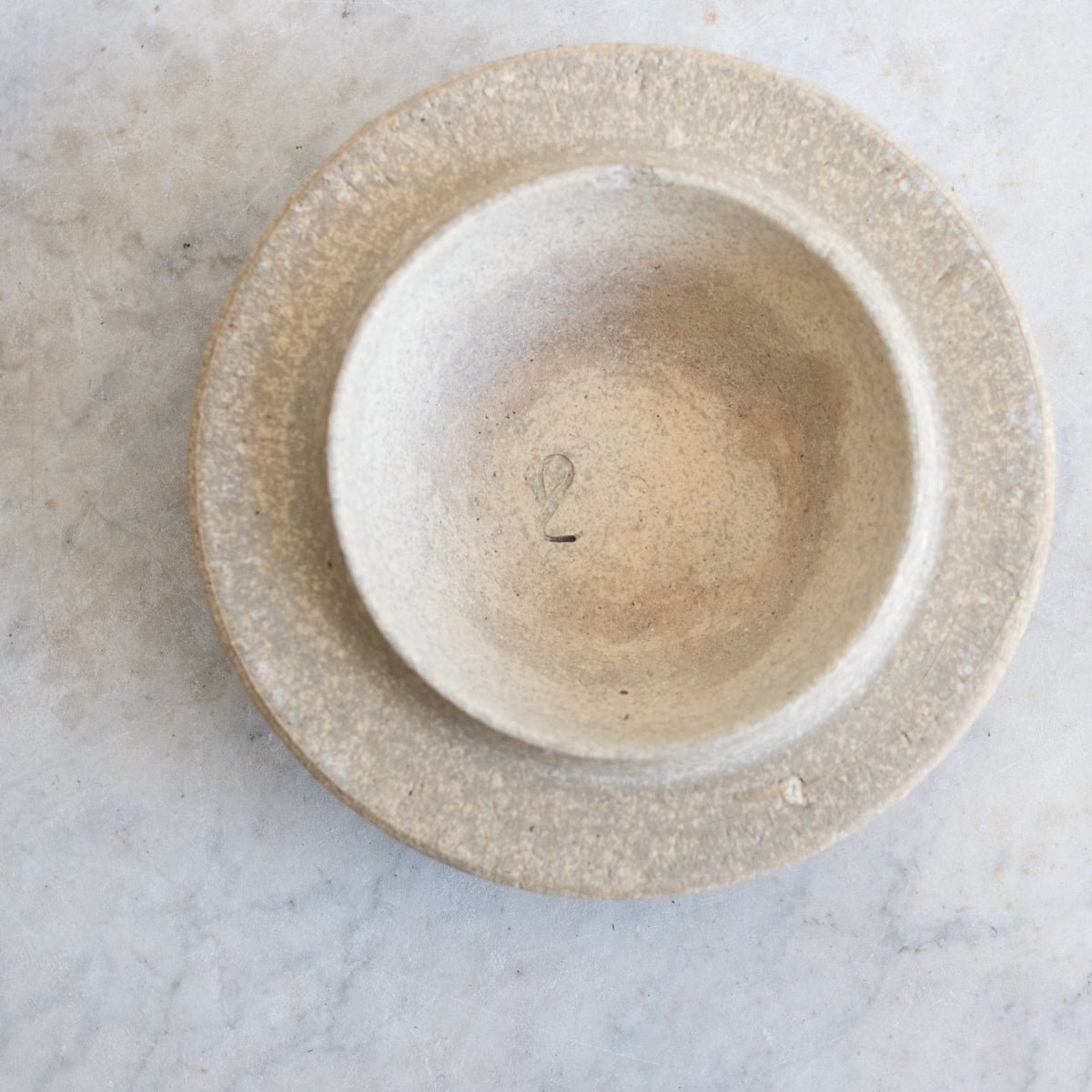 Stamped Stoneware Crock With Lid