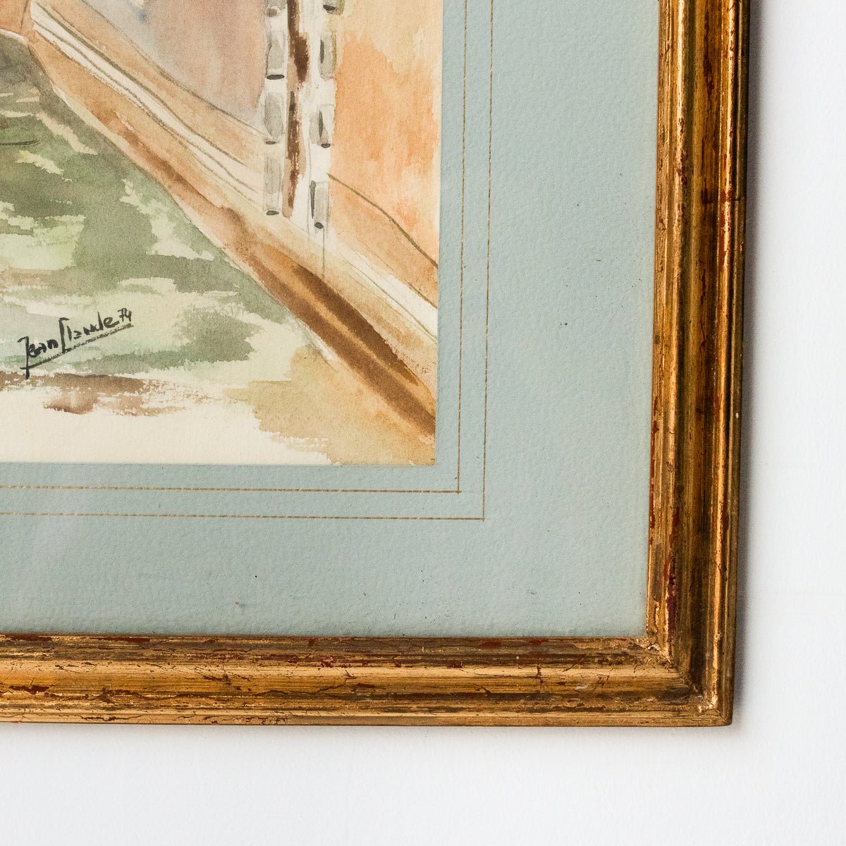 Village With Canal Watercolor Painting