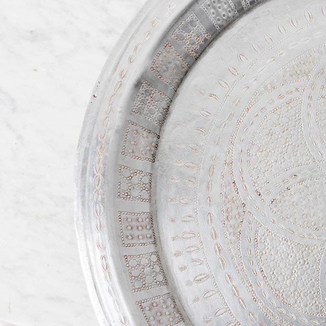 Vintage Aluminum Moroccan Tray