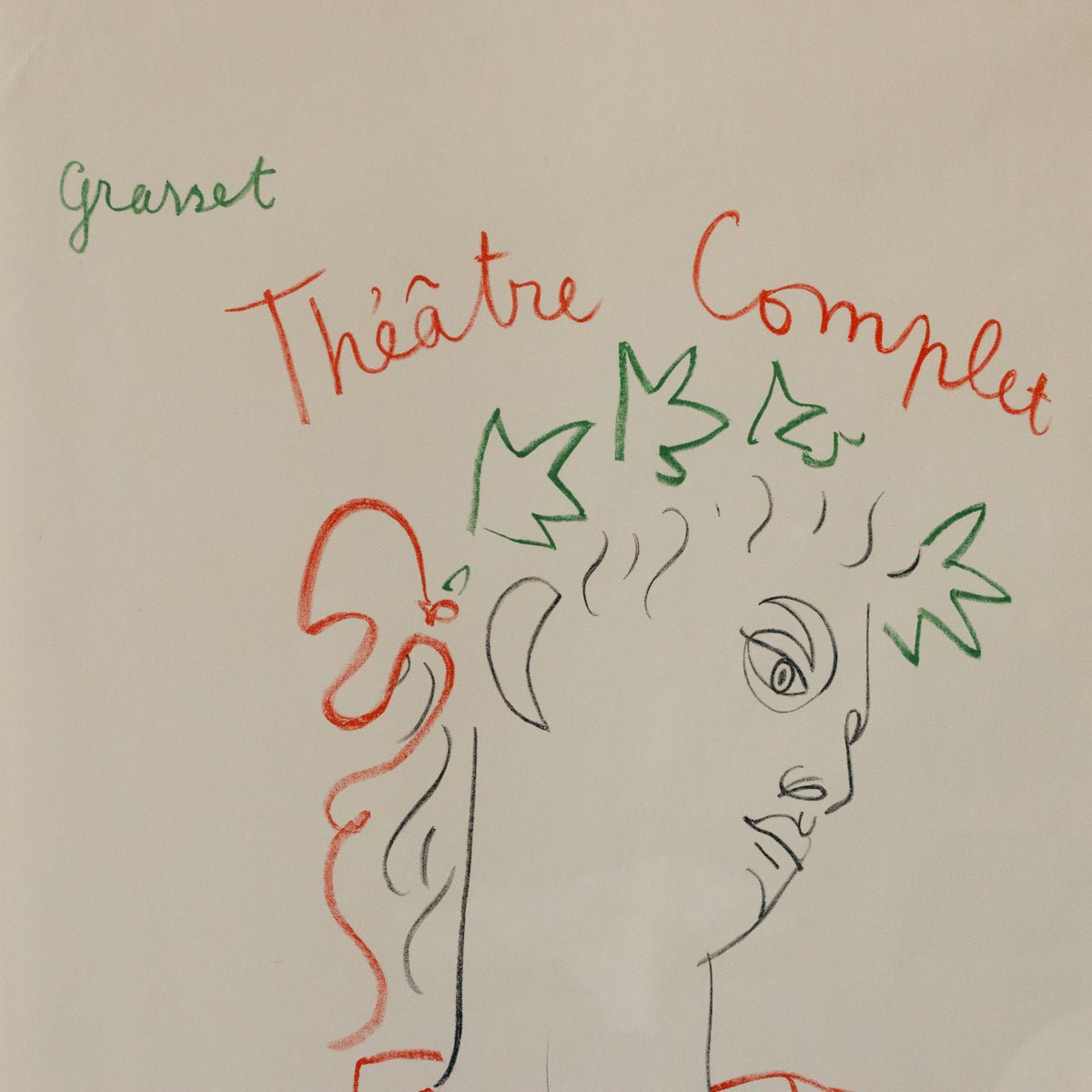 Vintage French Advertising Poster | Jean Cocteau Theatre Complet