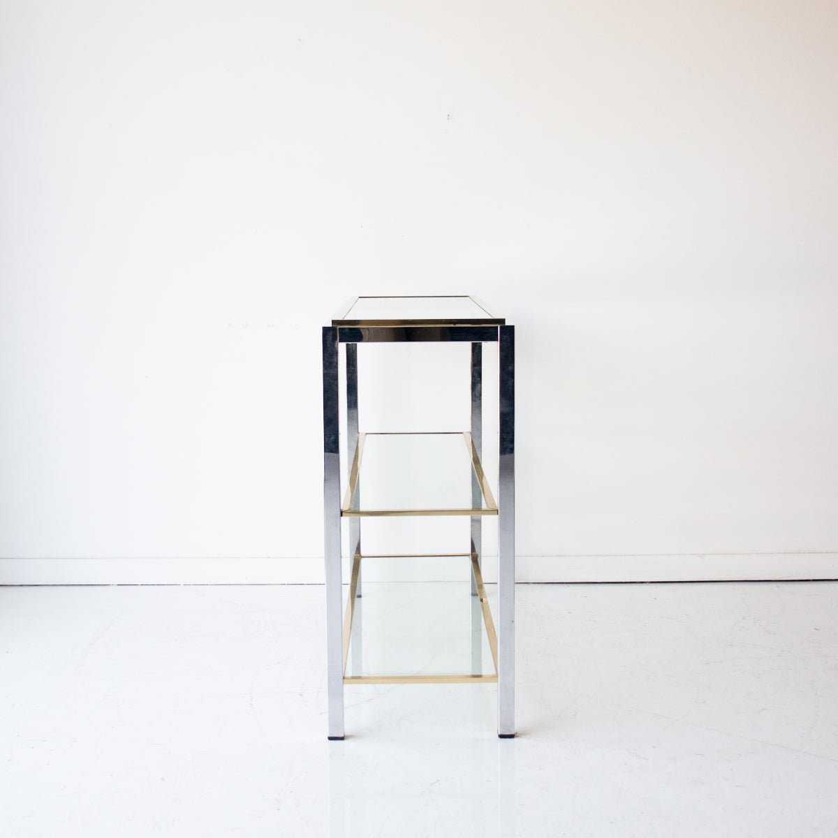 Vintage Nickel & Brass Console