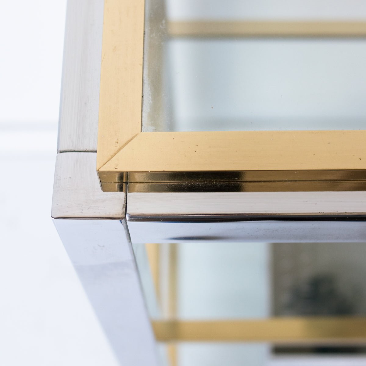 Vintage Nickel & Brass Console