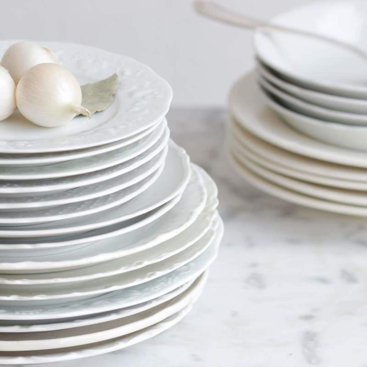 Vintage White China Plates Set of 4
