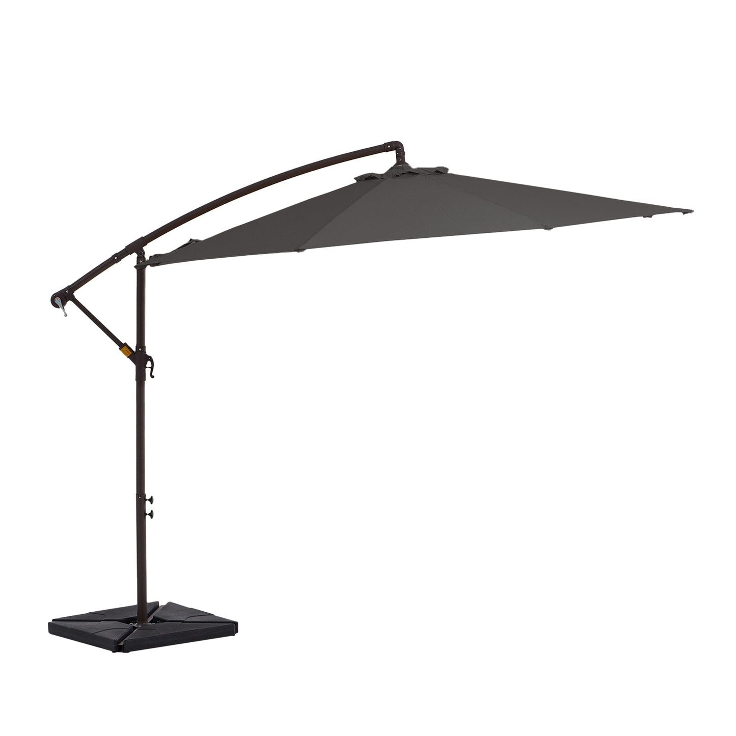 10 ft Steel Crank-lift Cantilever Umbrella With Weighted Base