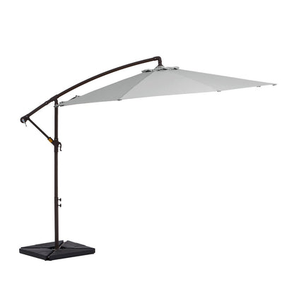10 ft Steel Crank-lift Cantilever Umbrella With Weighted Base