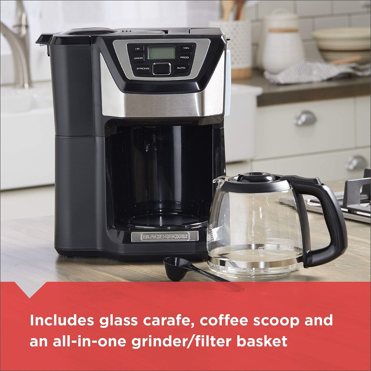 12-Cup Mill and Brew Coffe Maker, CM5000B, 24-Hour Programble, Built-in Grinder, Sneak-A-Cup, Permanent Washable Fitler