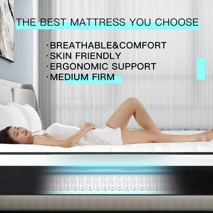 12 Medium Memory Foam Hybrid Mattress in a box