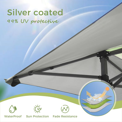 13' x 13' Outdoor Canopy Patio Gazebo Reinforced garden Pop-up Canopy Tentwith Elegant Corner Curtain - 13x13ft