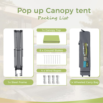 13' x 13' Outdoor Canopy Patio Gazebo Reinforced garden Pop-up Canopy Tentwith Elegant Corner Curtain - 13x13ft