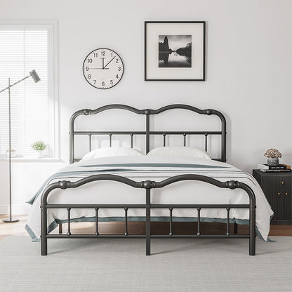 14 In High Heavy Duty Metal Bed Frame with Vintage Style, Supports Up To 2500lbs, Easy Assembly and No Squeak