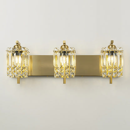 3-Light Modern Glam Bathroom Vanity Lights Crystal Wall Sconce Light for Mirror