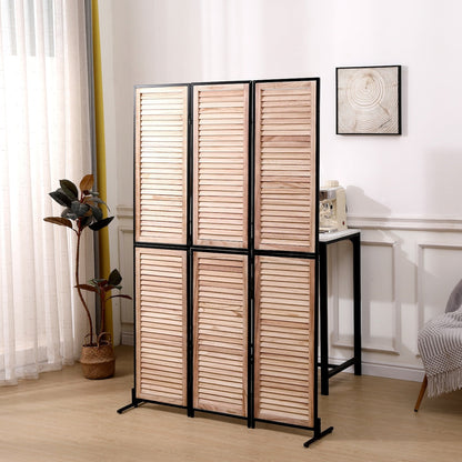 3 Panel Room Dividers and Folding Privacy Screen Natural Wooden Room Partitions 6ft Wall Divider for Room Separation