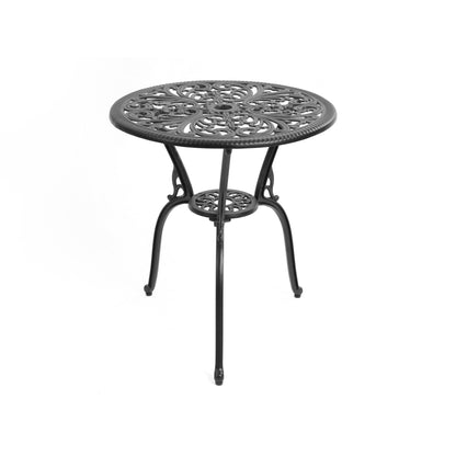 3-Piece Aluminum Outdoor Patio Butterfly Table and Chairs with Umbrella Hole