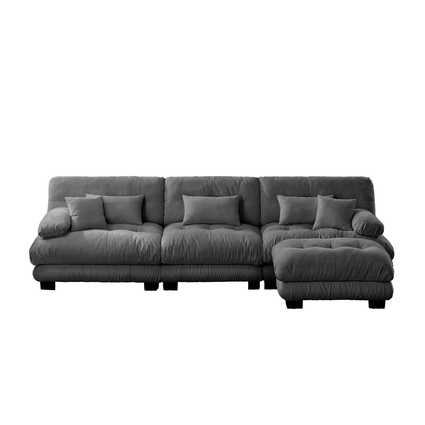 3-Seat Modular Sectional Sofa Deep Seat Couch L Shaped Cloud Couch with Convertible Ottoman for Living Room