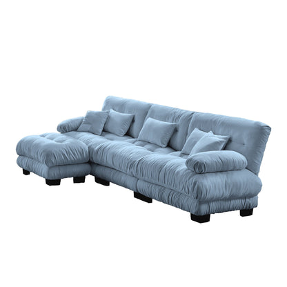 3-Seat Modular Sectional Sofa Deep Seat Couch L Shaped Cloud Couch with Convertible Ottoman for Living Room