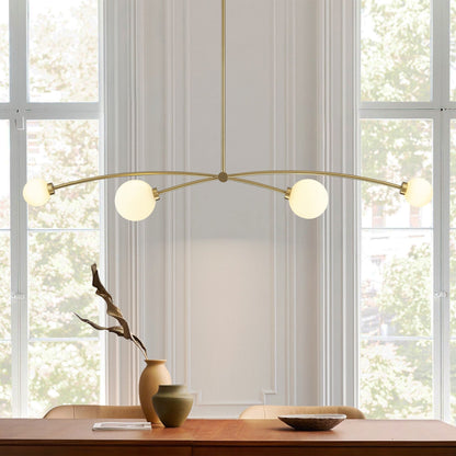 4-Light Modern Gold Simple Linear Sputnik Pendant Island Light/ Dining Room Light - 51.18 in. W x 11.02 in. D x 5.91 in. H