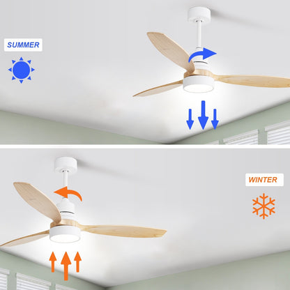 48 and 52 Integrated LED Ceiling Fan with Light and Remote, Reversible DC Motor