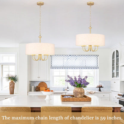 5-Light Modern Semi Flush Mount Ceiling Light for Dining Room Bedrooms Living Room - N/A