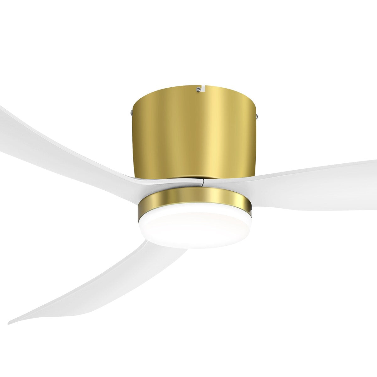 52 Inch Black/White Flush Mount LED Ceiling Fan with Lights Remote(3-Blade)