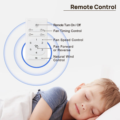 52 inch Modern Solid Wood / ABS Ceiling Fan With Remote Control(No Light),6 WInd Speed,Reversible Airflow