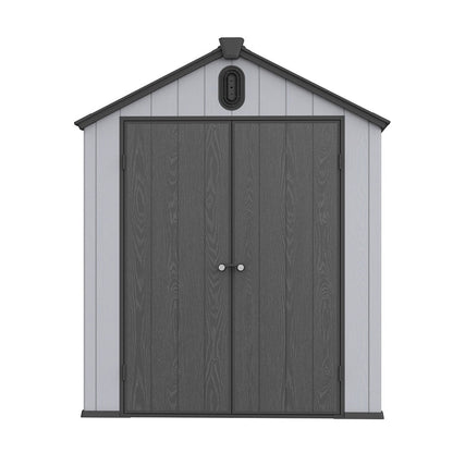 6 ft x 4 ft/6 ft x 8 ft/8 ft x 6 ft/8 ft x 10 ft All-Weather Resin Outdoor Plastic Storage Shed w/Floor, Spire Tool Shed