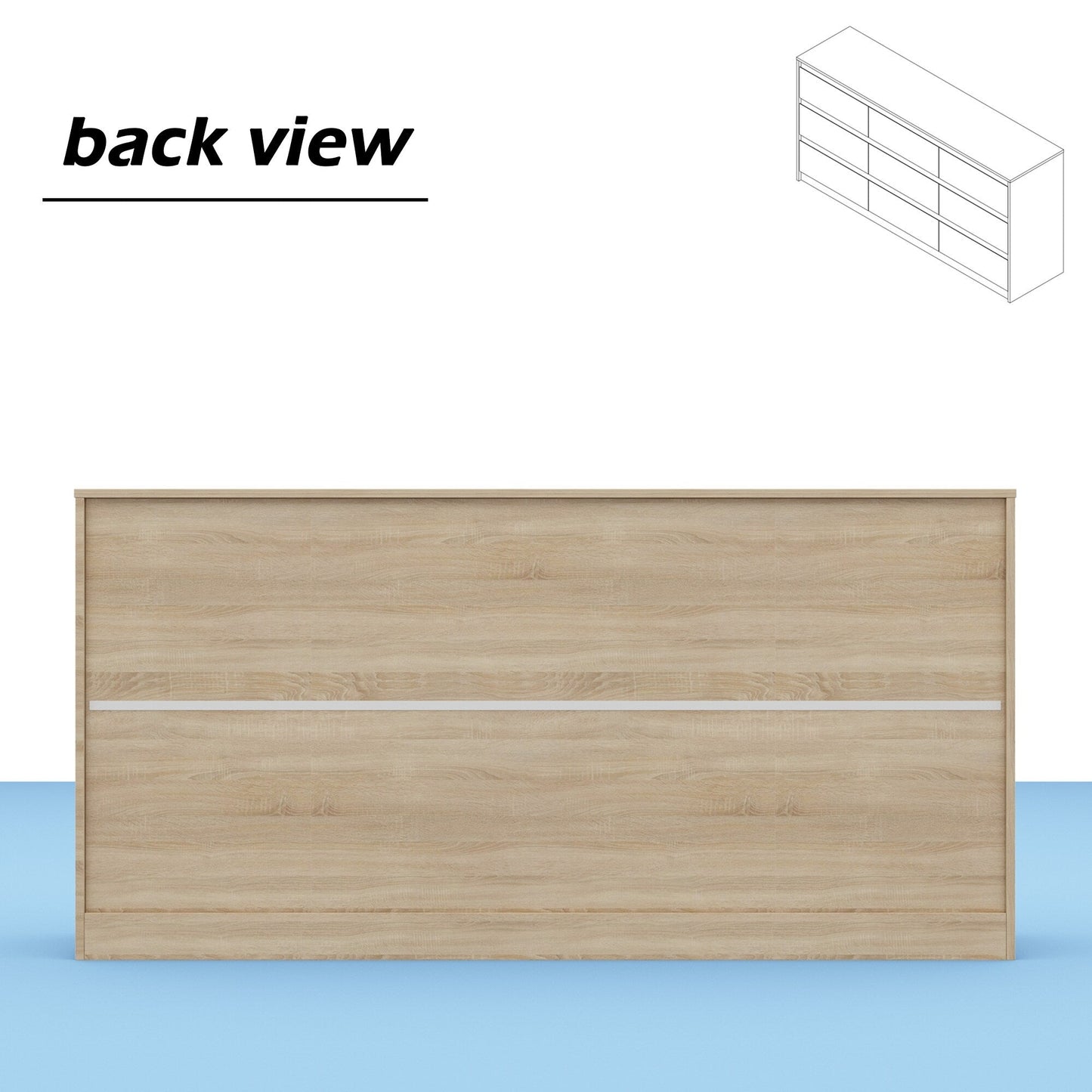 63W 9 Drawer Dresser Accent Dresser for Living Room Bedroom Chest