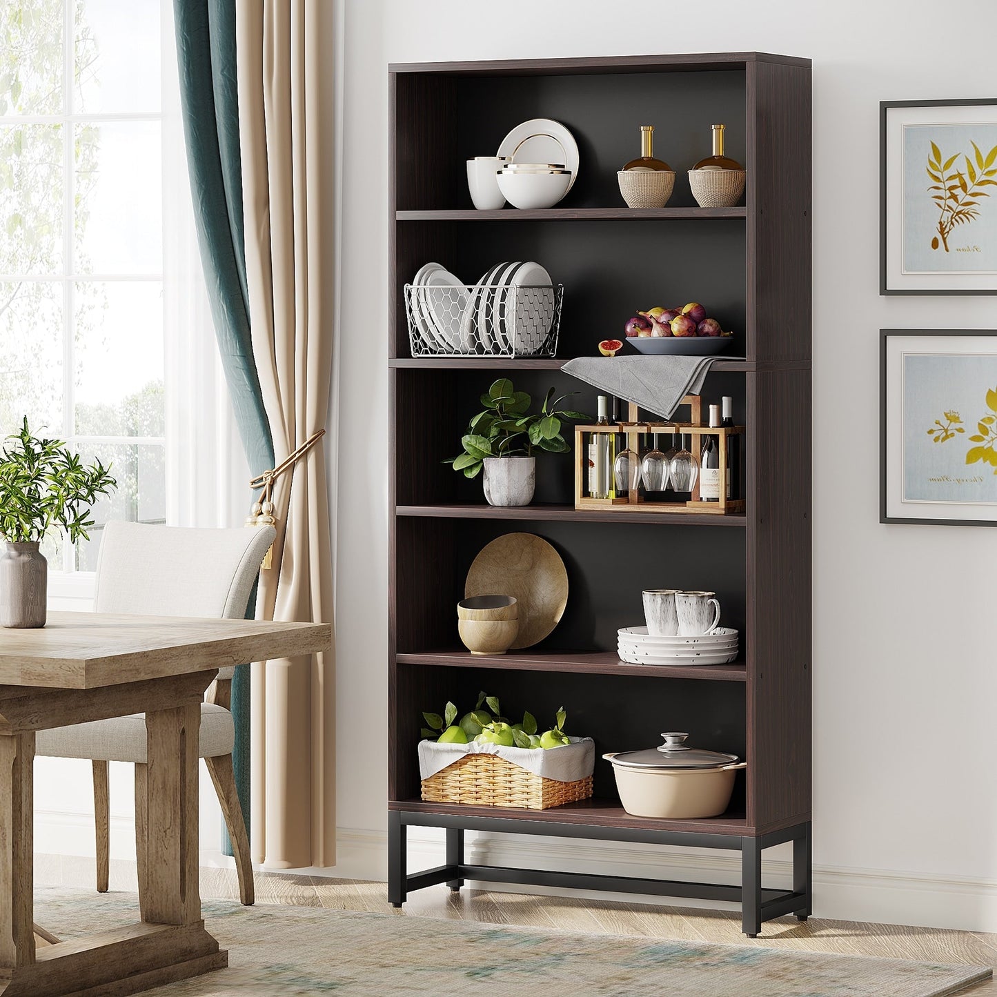 70.8 Inches Tall Bookcase and Bookshelf, 5-Tier Large Bookcases - 11.81D x 31.5W x 70.87H