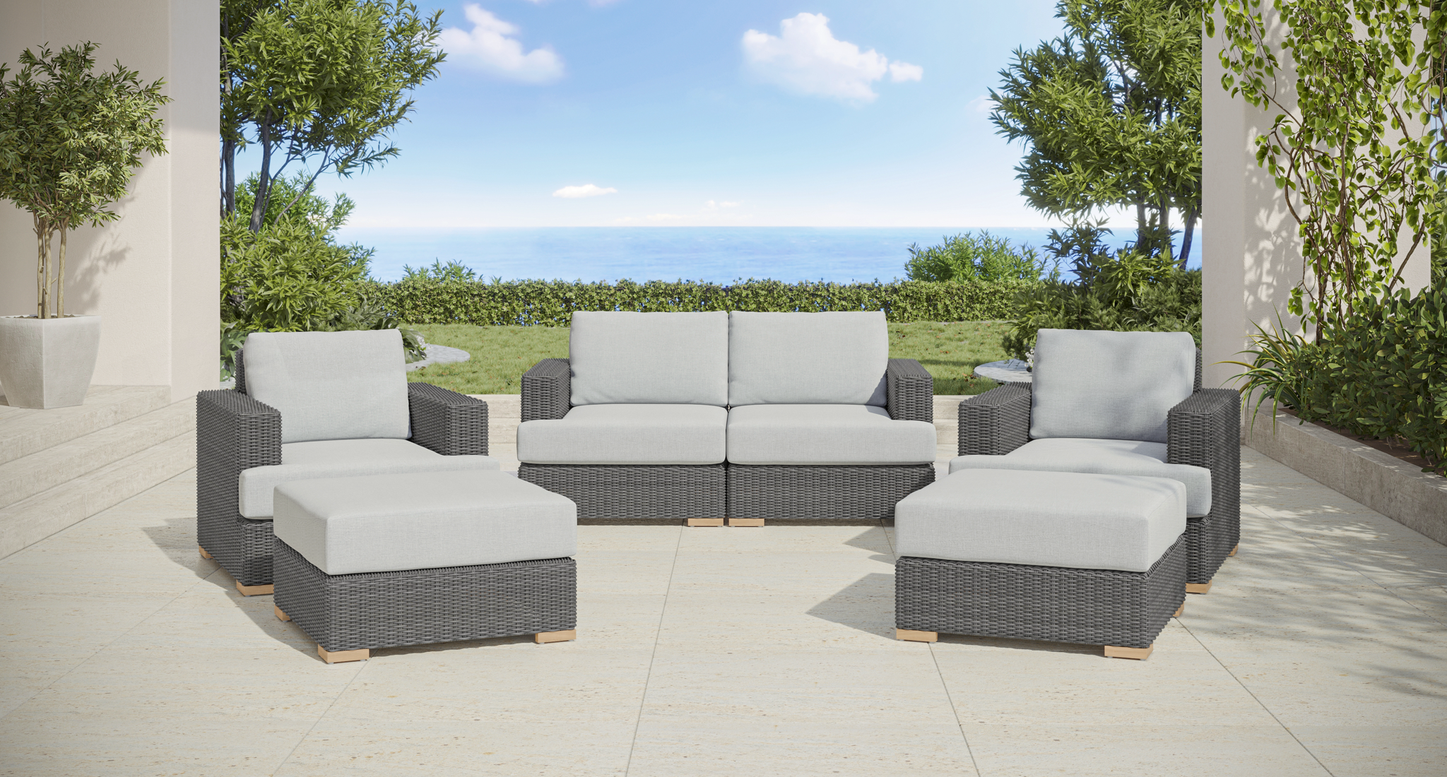 Amalfi Outdoor Loveseat & Club Chair Set