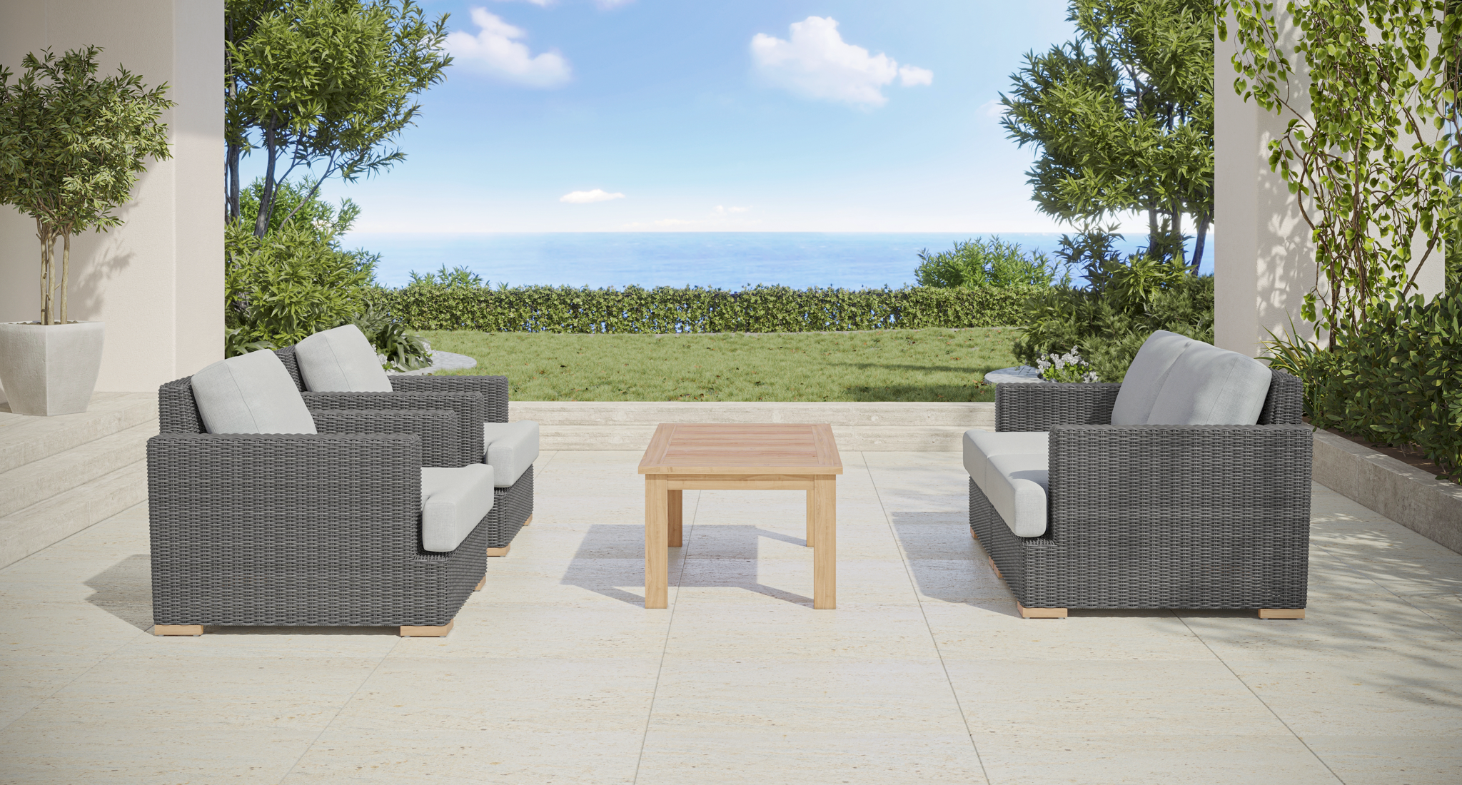 Amalfi Outdoor Loveseat & Club Chair Set