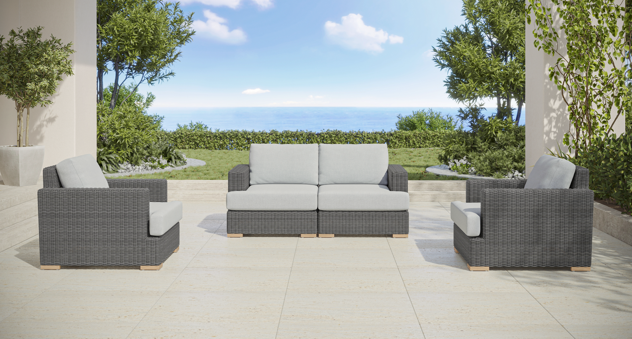 Amalfi Outdoor Loveseat & Club Chair Set