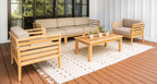 Bali Teak Outdoor Sofa & Club Chair Set