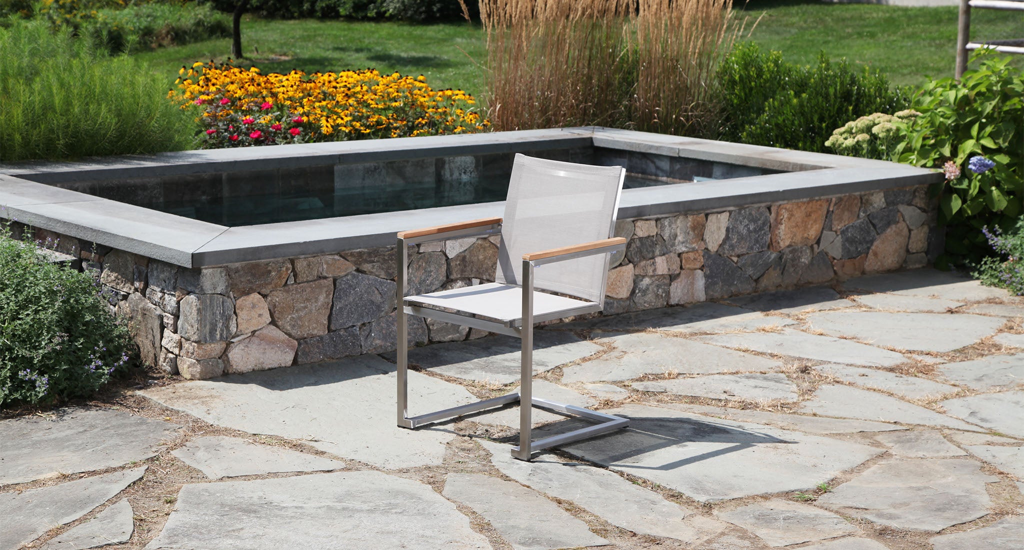 Teak & Stainless Steel Outdoor Dining Set for 6