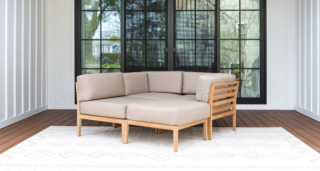 Bali Teak Outdoor 4-Piece Daybed