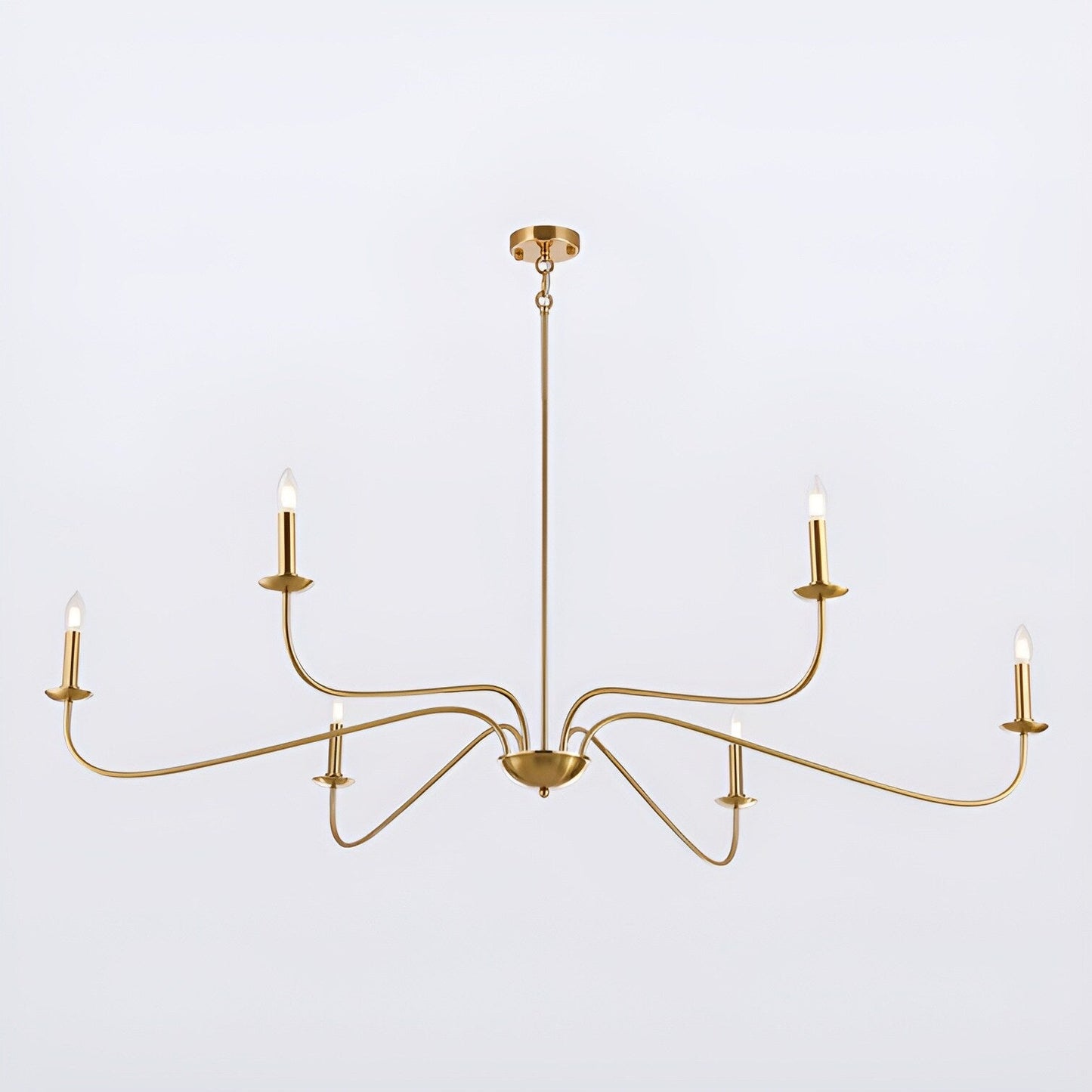 6-Light Classic French Minialist Chandelier with Candle-Style Lighting
