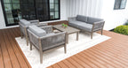 Fiji Teak & Rope Outdoor Loveseat Club Chair Set