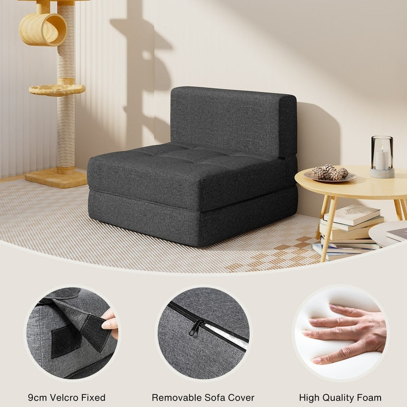 3 in 1 Convertible Flip Chair, Fold Down Chair, Flip Out Lounger Sleeper Bed