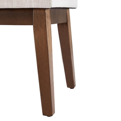 Upholstered Fabric Entryway Bench, Bedroom Bench for End of Bed Beige, Solid Wood 44-inch