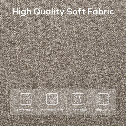 Upholstered Fabric Entryway Bench, Bedroom Bench for End of Bed Beige, Solid Wood 44-inch