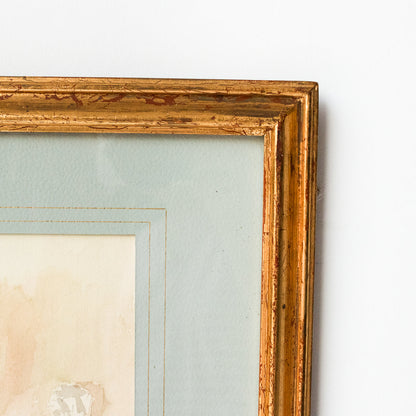 Village With Canal Watercolor Painting