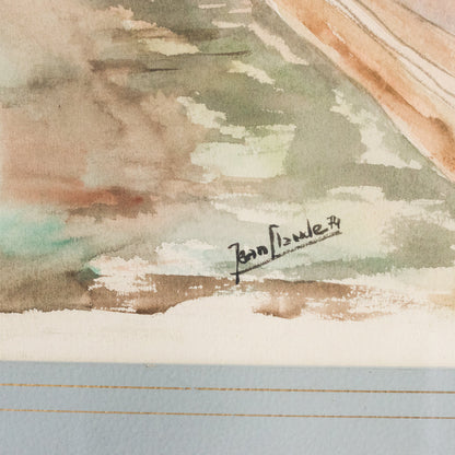 Village With Canal Watercolor Painting